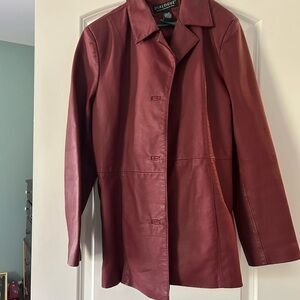 Dialogue Women's Deep Red Leather Jacket